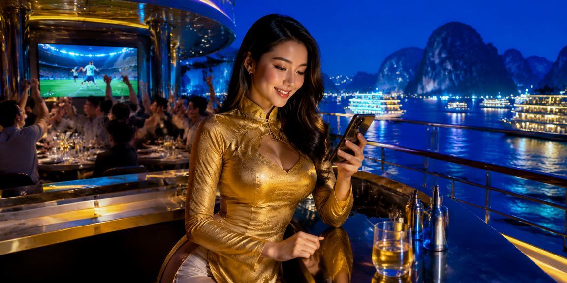 Cảnh chơi casino trực tuyến trên di động ở Hạ Long